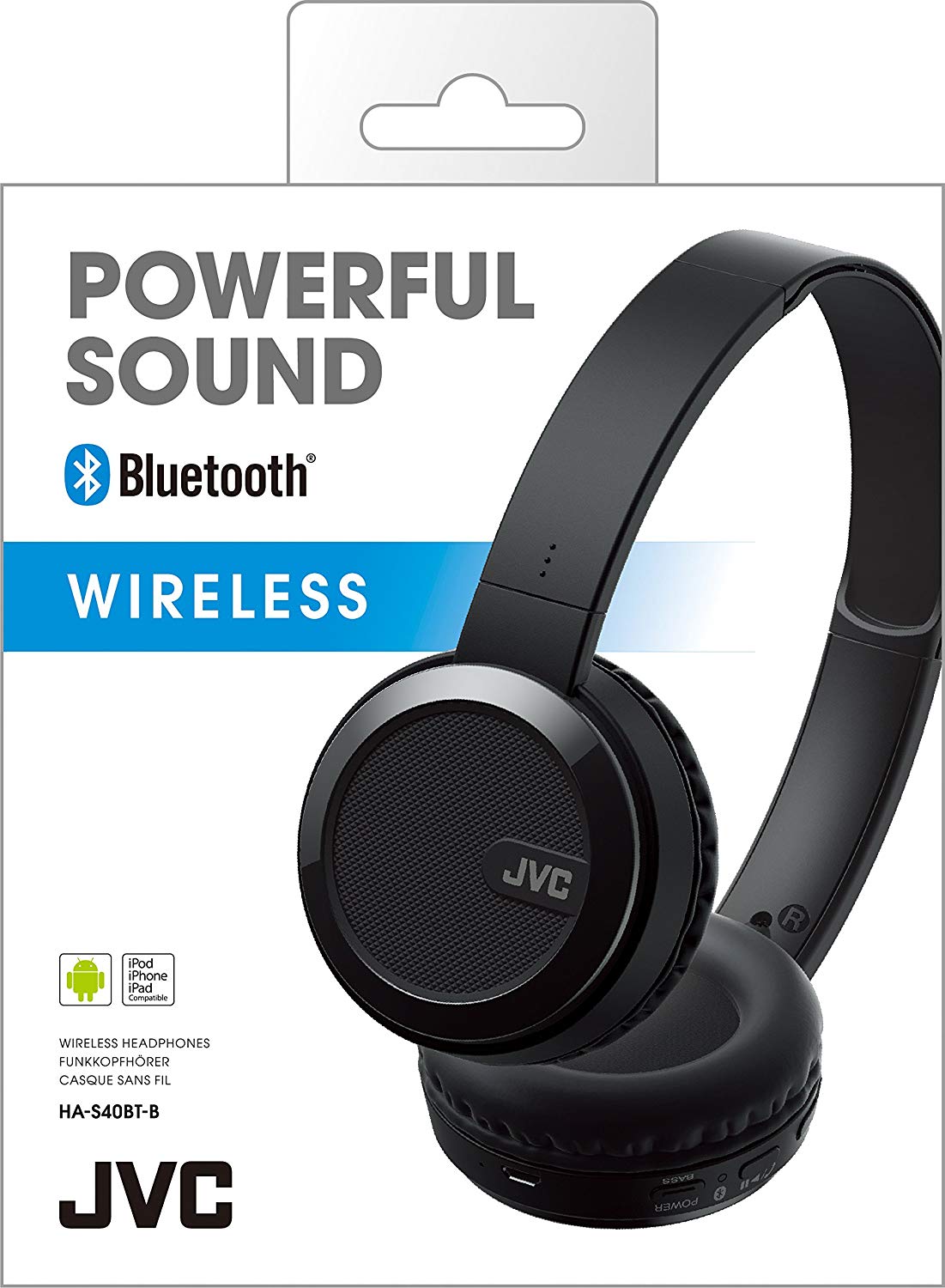 JVC Foldable Bluetooth Headphones HA-S40BT