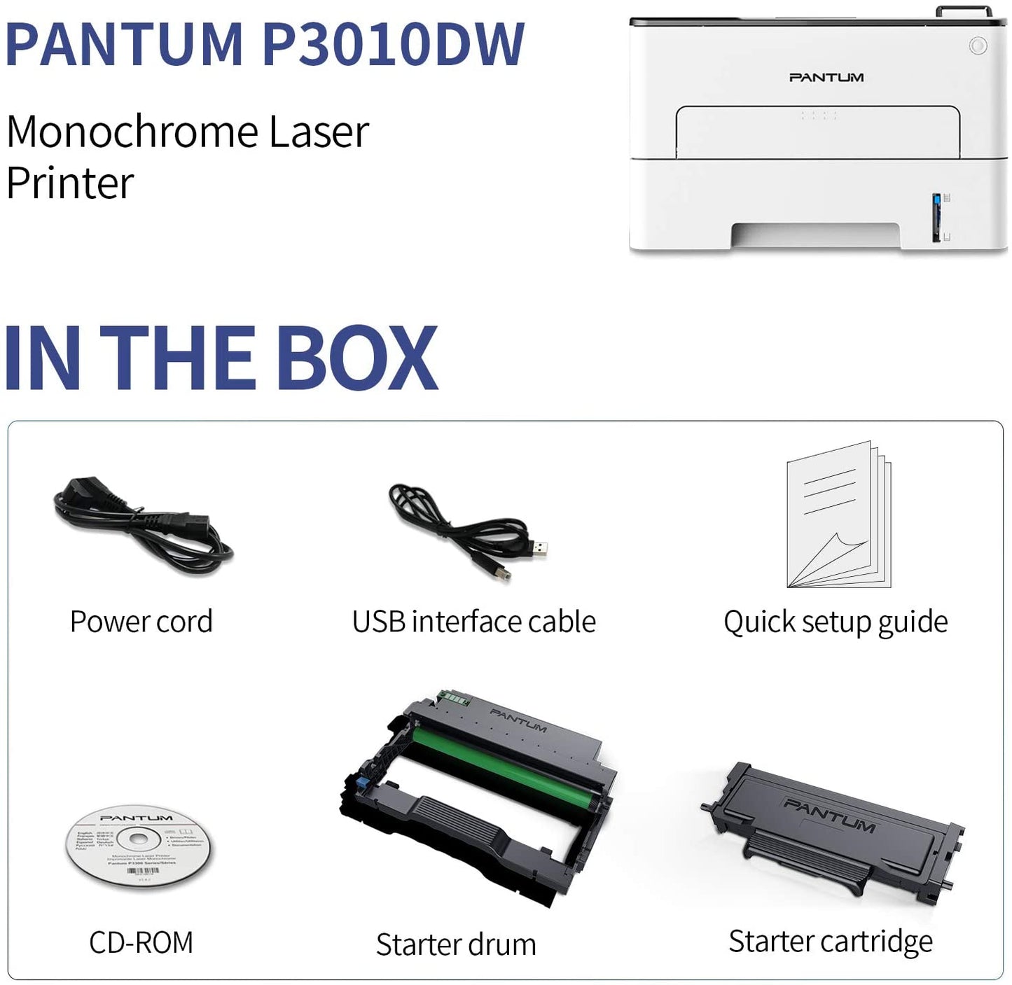 Pantum P3010DW Fast Speed Mono Laser Printer Wi-Fi/Duplex