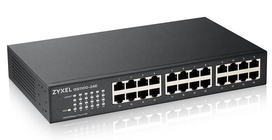 Zyxel 24-Port Gigabit Ethernet Switch R/M GS1100-24E