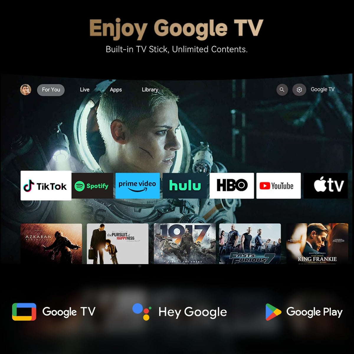 Wanbo X5 Pro Projector 1080P , Google TV, 1100 ANSI Lumens, HDR10