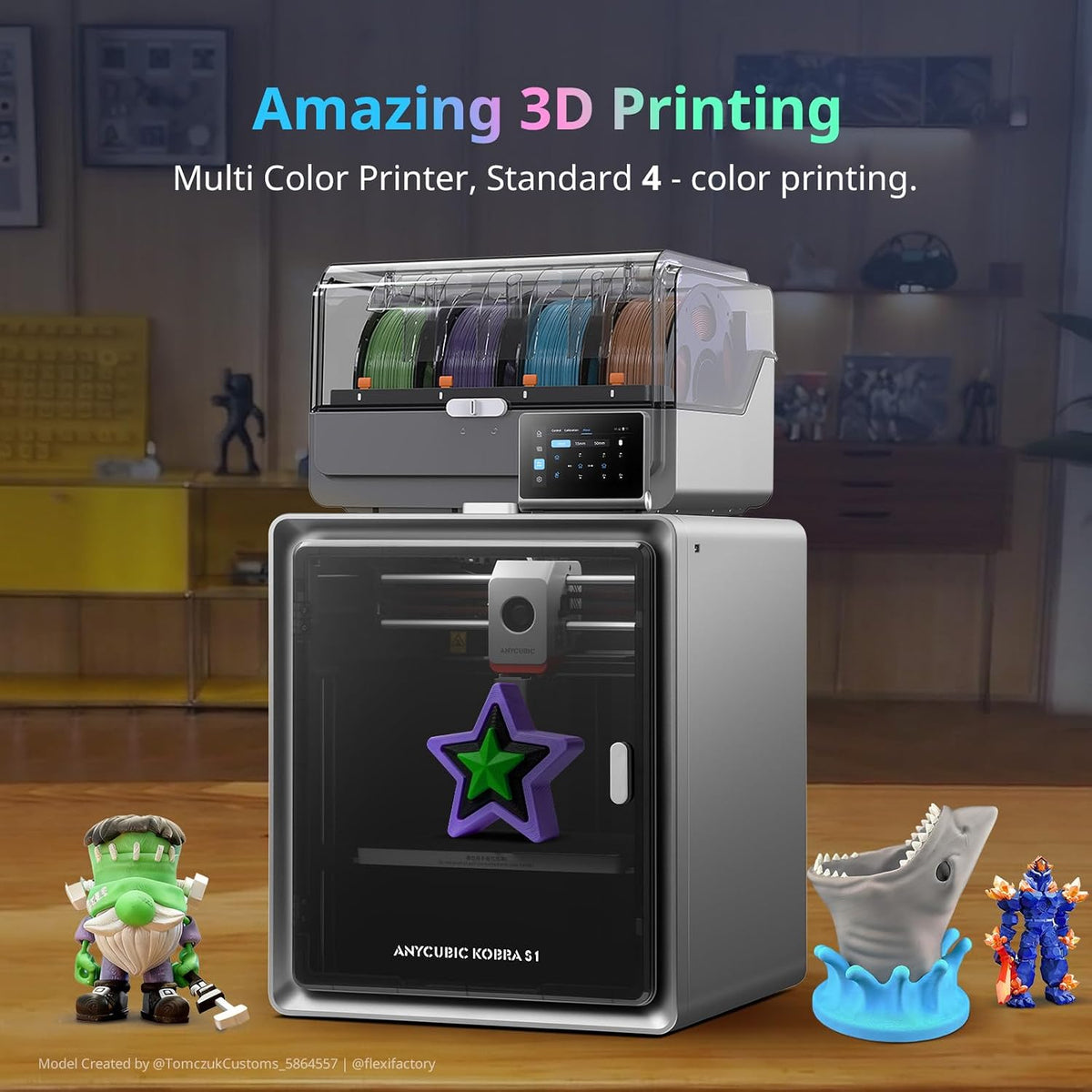Anycubic 3D Printer Kobra S1 Max Combo Multicolor With Ace 2 Pro Filament Box with Drying Capability