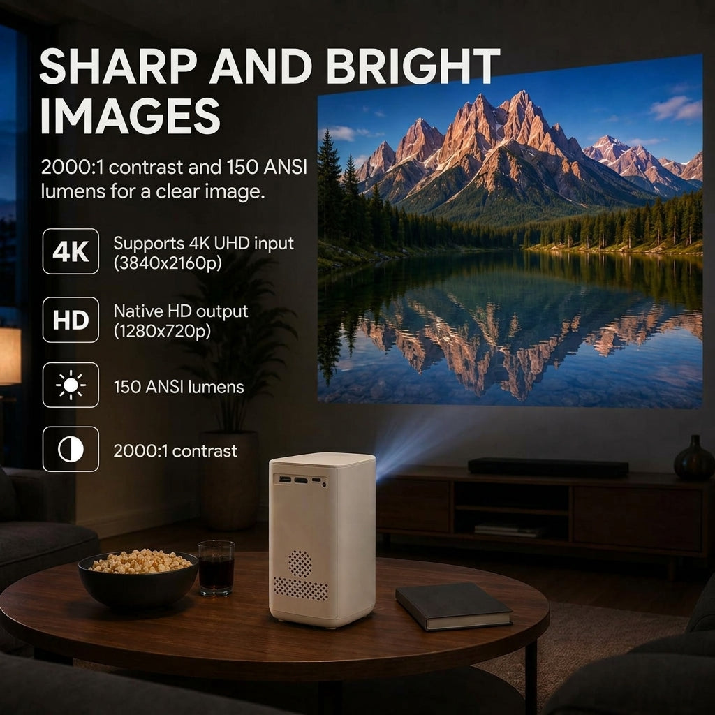 Denver AV Projector HD Native 150ANSI Portable 2 Hrs Runtime PR-4700