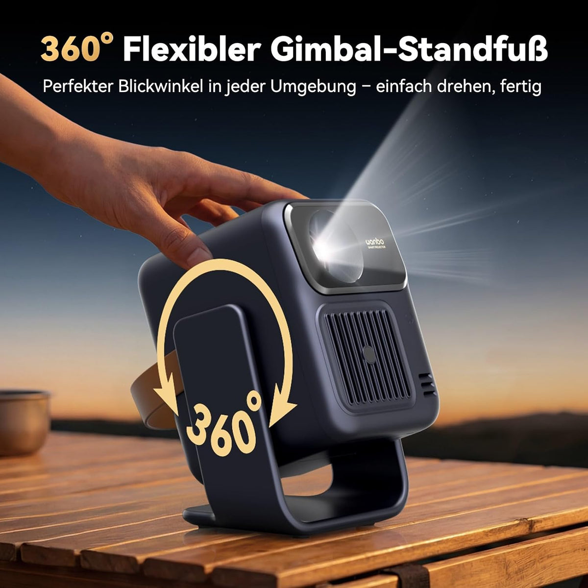 Wanbo Togo Pro Projector 1080P , Google TV, 500 ANSI Lumens, Built-in Battery