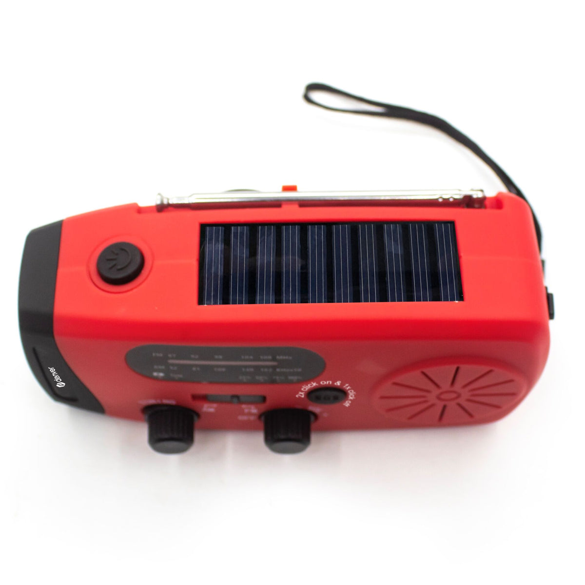 Denver AUDIO Radio Portable Solar & Crank Powered with Flashlight & SOS Function SCR-2007 Red