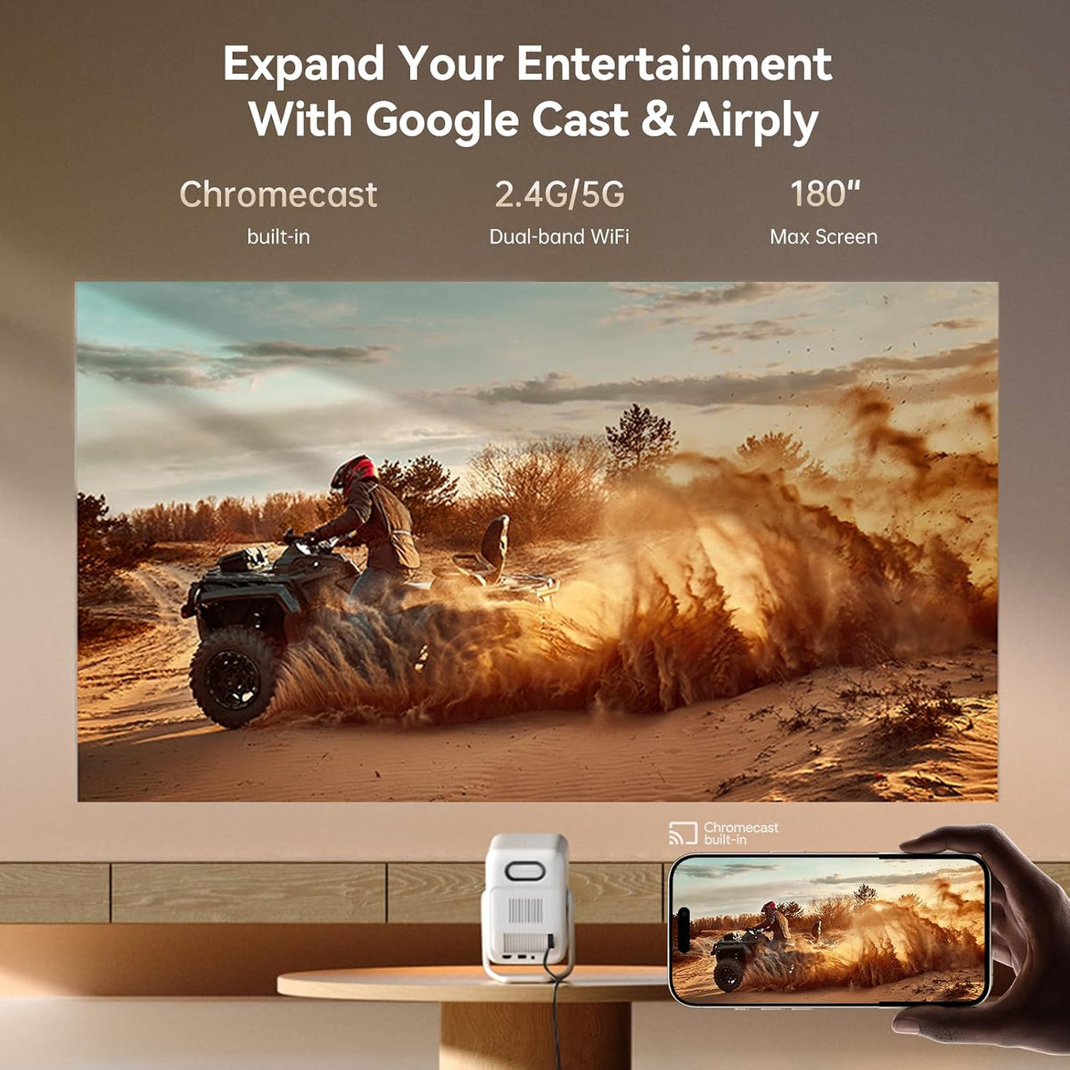 Wanbo T2 Ultra Android TV Projector 1080P 500 ANSI Lumens
