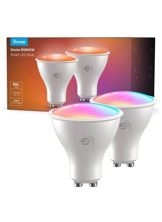 Govee B600D3C1 Bulb Ceiling GU10 Smart LED 400 Lumens RGBWW (Pack of 2)