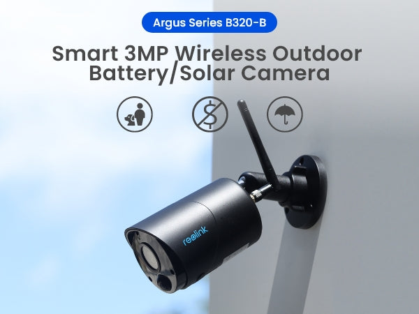 Reolink BUNDLE 3MP ARGUS Eco B320 (Black) + White Solar Panel (25655+24757)