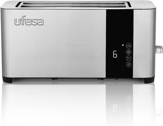 Ufesa Duo Plus Delux Toaster 2 Slices Stainless Steel LCD Digital Screen 1400W