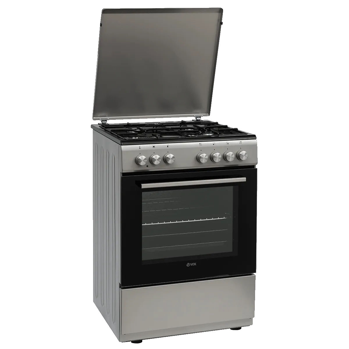 VOX GAS STOVE FREE STANDING, GAS HOB, ELECTRIC OVEN, A, 4 GAS BURNERS, 0.87 KWH, 65LT, GREY