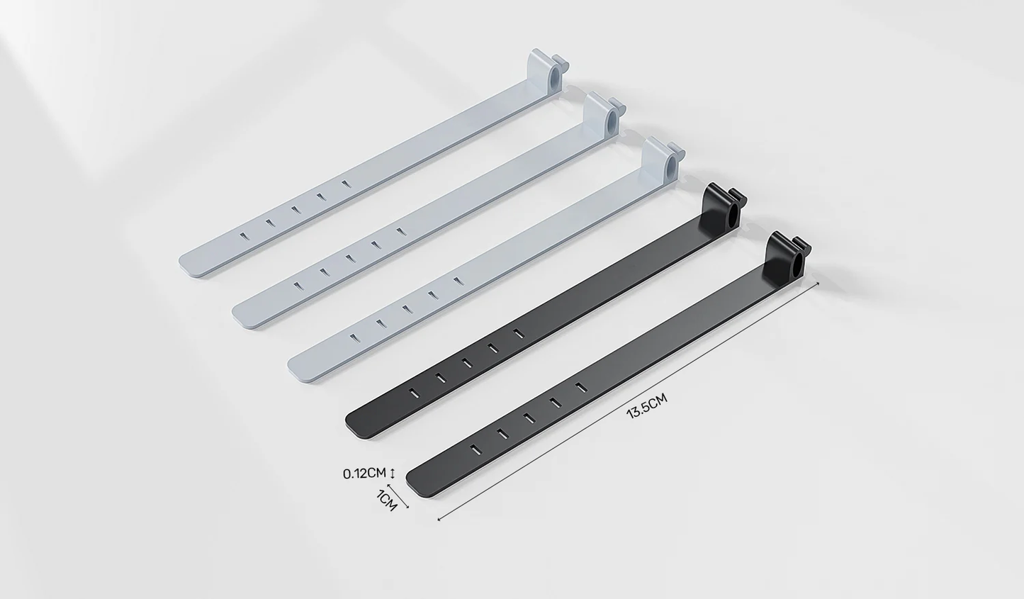 Unitek OT1095A Cable Organizer Silicone FlexiTies 5pk (2xBlack 3xGrey) 135x10mm