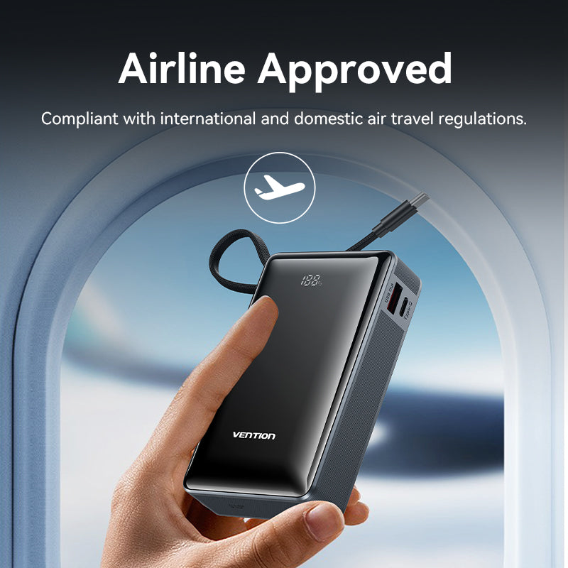 Vention Powerbank 20000mAh 65W+Built-in USBC FKDM0