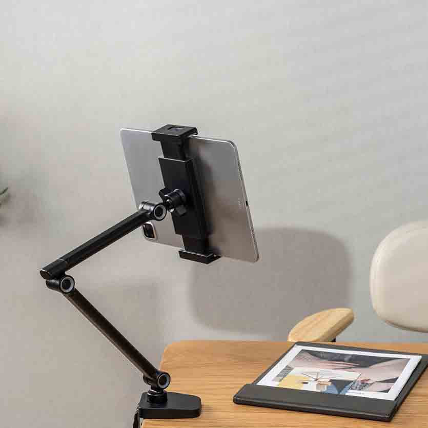 INLINE 55721S TABLE HOLDER WITH TABLE CLAMP, UP TO 12.9”, BLACK