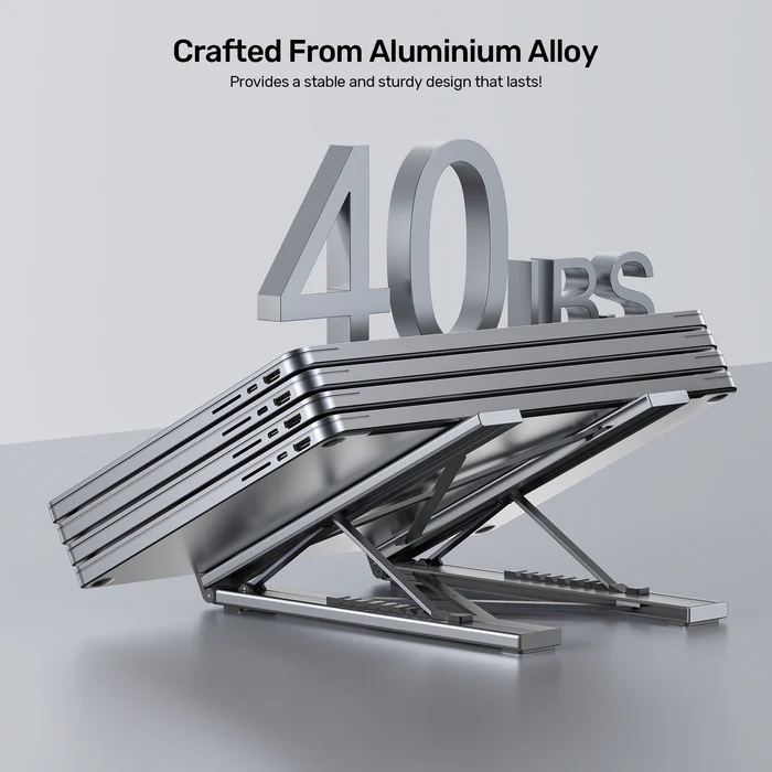 Unitek D1137A Stand for Laptop Foldable w/Hub 2xUSBA/1xC/HDMI/SD/PD100W