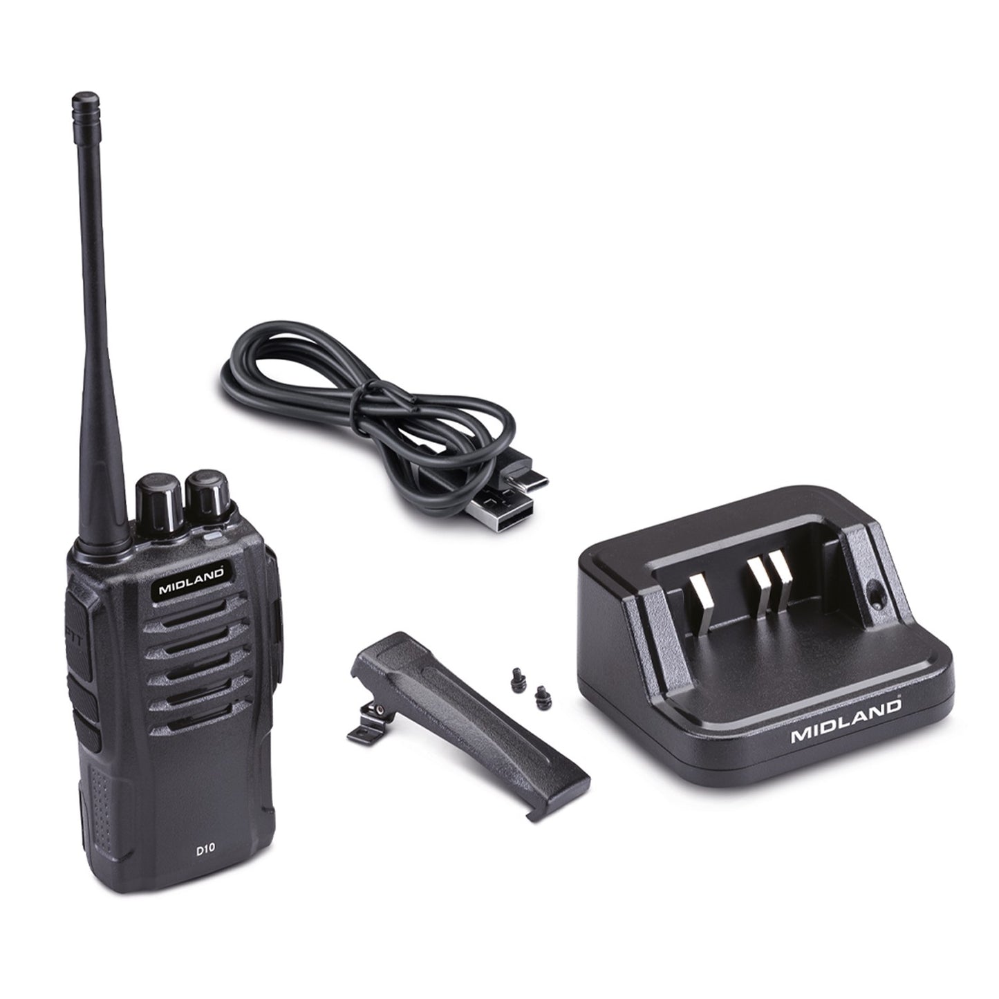 Midland Radio DMR/PMR Digital/Analogue Radio D10 (50 hr battery) (Single)