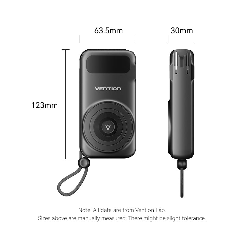 Vention Powerbank Wireless+Travel Charger 6in1 10000mAh Black FHXB0