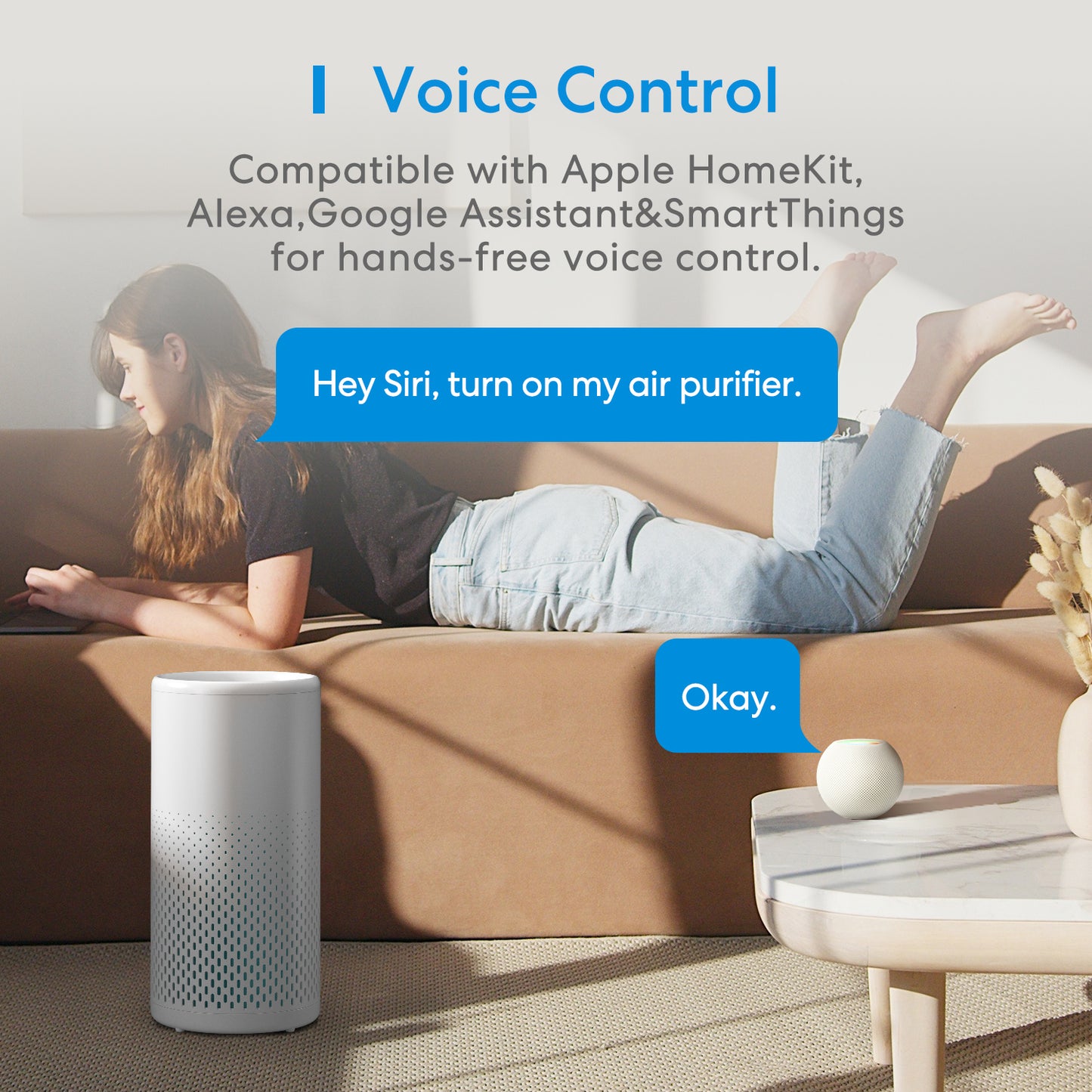 Meross Air Purifier MAP100HK-UK Homekit Smart Wi-Fi HEPA 13