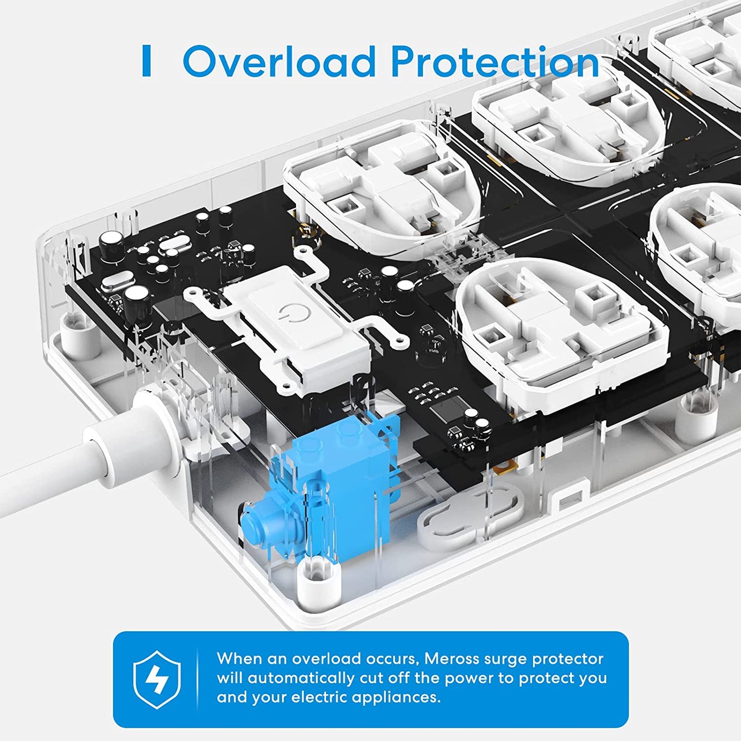 Meross Smart WiFi Powerstrip With 6 x AC sockets and 4 x USB ports 1.8m MSS426HK-UK