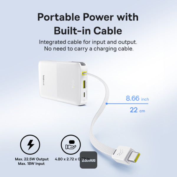 Baseus EnerFill FC51 Bipow2 Pro Powerbank 22.5W 20000mAh + Display White