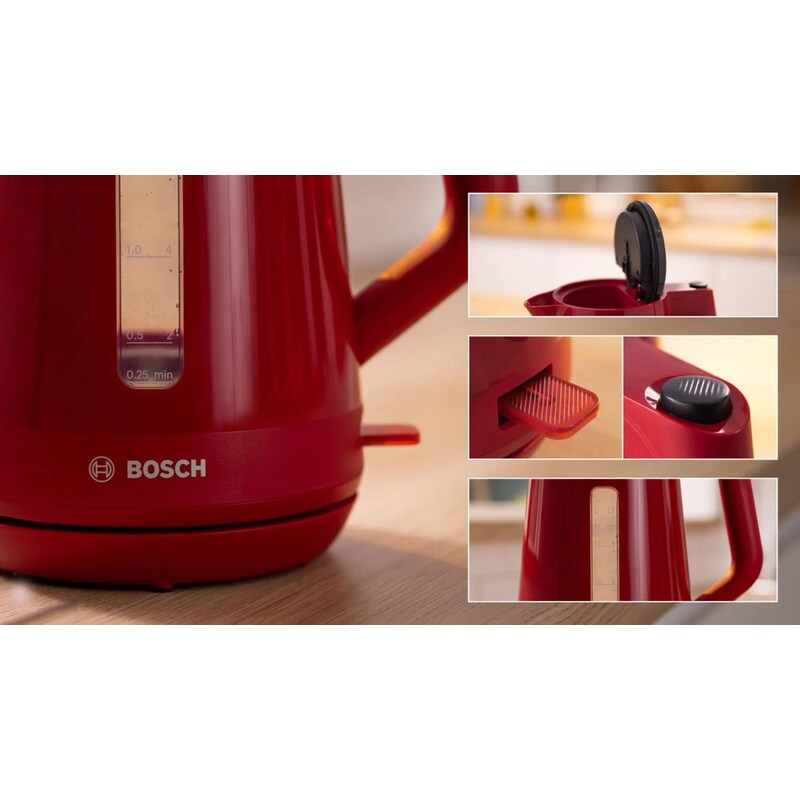 BOSCH TWK1M124 MyMoment Kettle 2400W 1.7 L Red