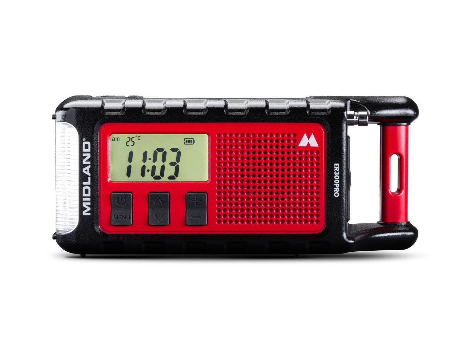 Midland Emergency Powerbank ER300 PRO 10000mah Temp Sensor, BT, FM Radio, Dynamo & Solar Powered, 130 Lmn Flashlight