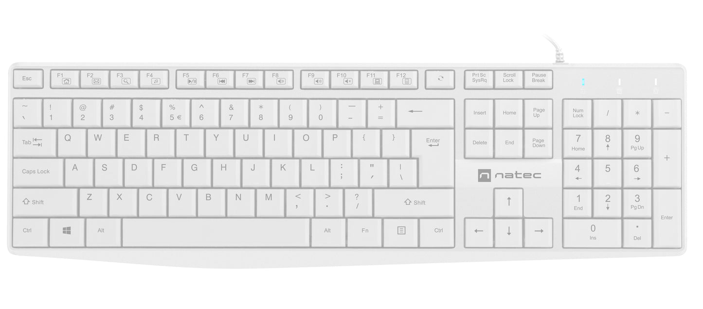 Natec NAUTILUS Wired Keyboard White
