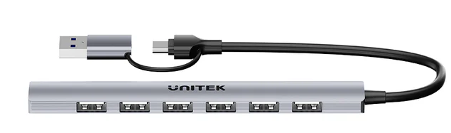 Unitek H1209A USB-A Hub 7-Port USB2.0 with 0.15m cable