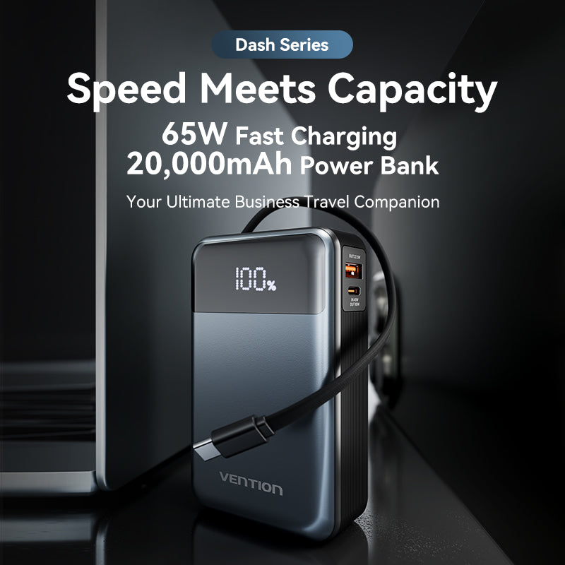 Vention Powerbank 20000mAh 65W+Built-in USBC FHYB0