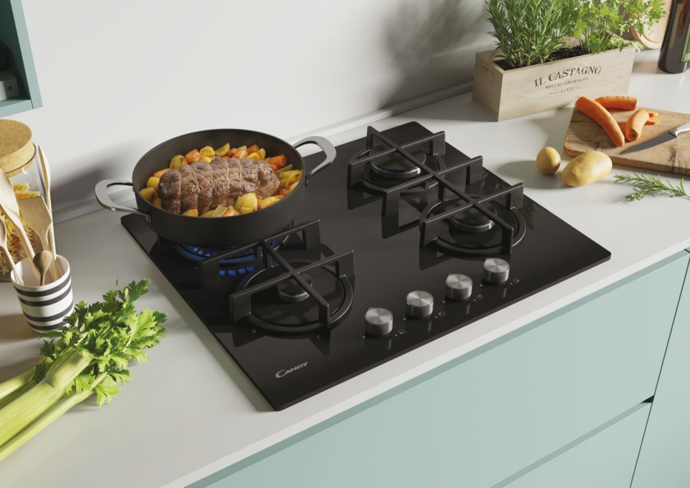 CANDY CVG6BR4WPB Gas Hobs 4 Zones Black