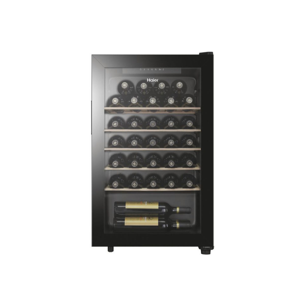 HAIER HWS33GG Wine Cabinet, Wooden Shelving, H82-85 x W50cm, 33 Bottles