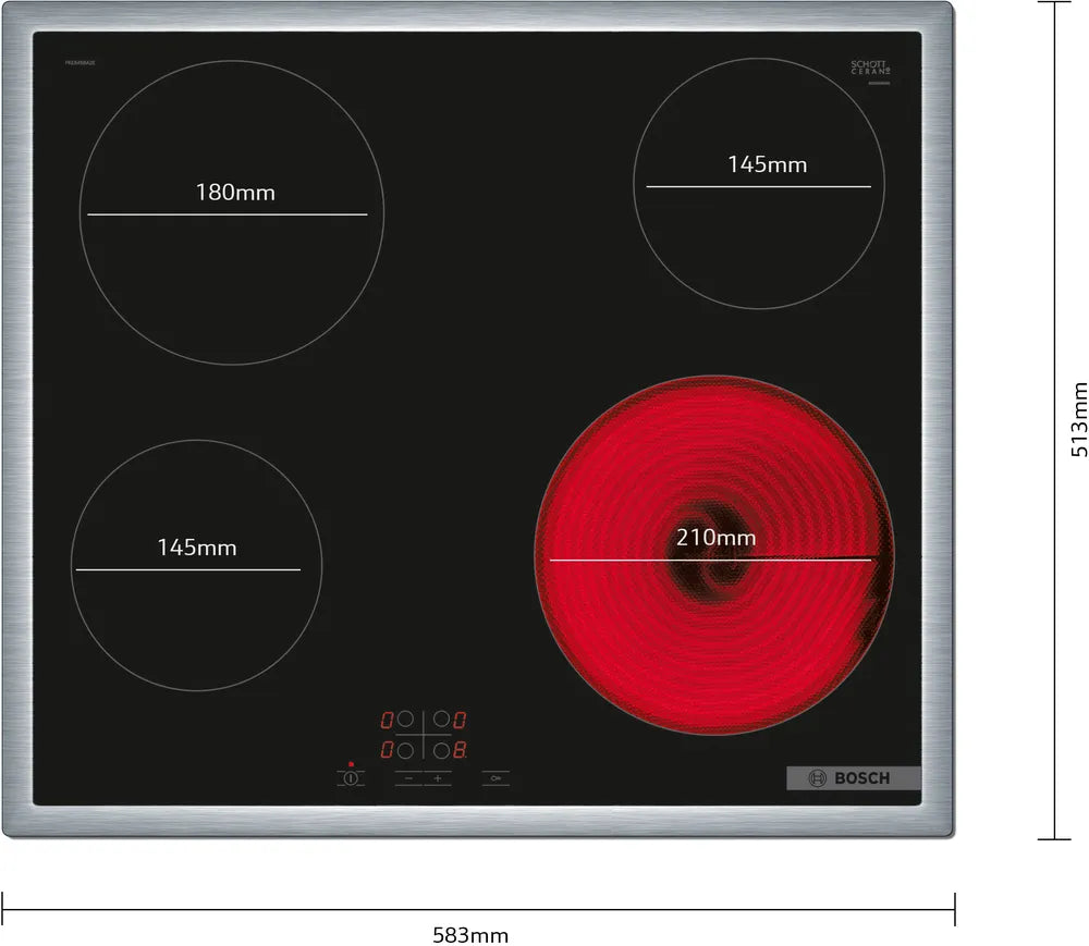 BOSCH PKE645BA2E Series 4 Ceramic Hobs 60 cm