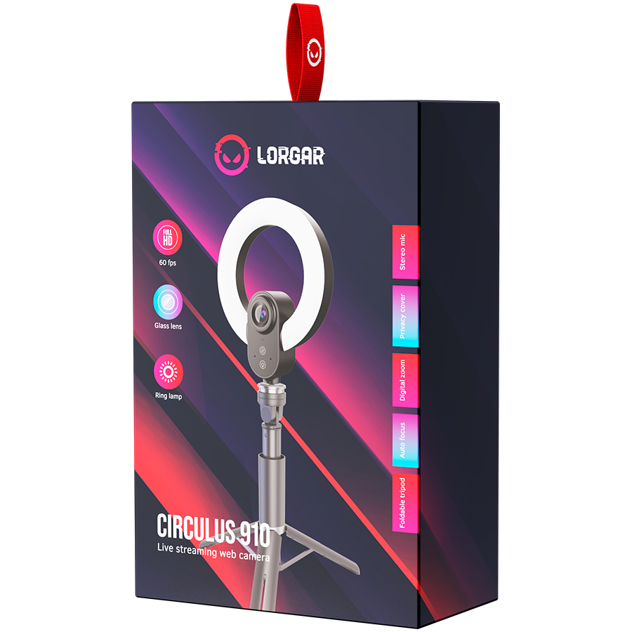 LORGAR Streaming Webcam Circulus 910 5MP Ring Light