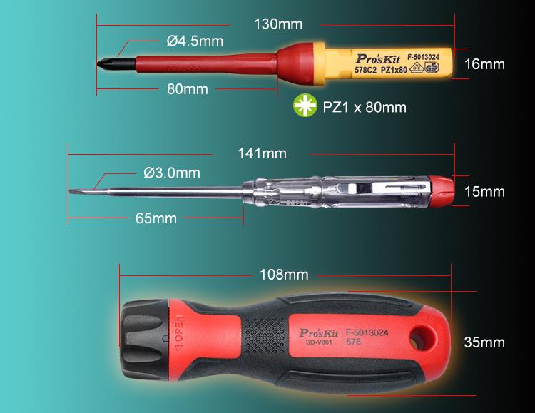 Proskit SD-V861 VDE Insulated Screwdriver Set of 13 pcs & Carry Case