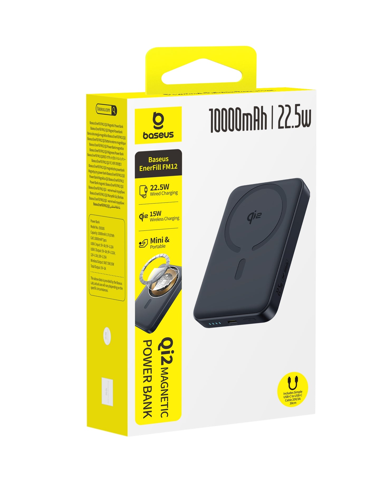 Baseus Powerbank Qi2 EnerFill FM12 Wireless 22.5W 10000mAh Black