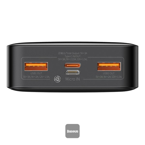 Baseus Powerbank 20W 20000mAh Bipow Black