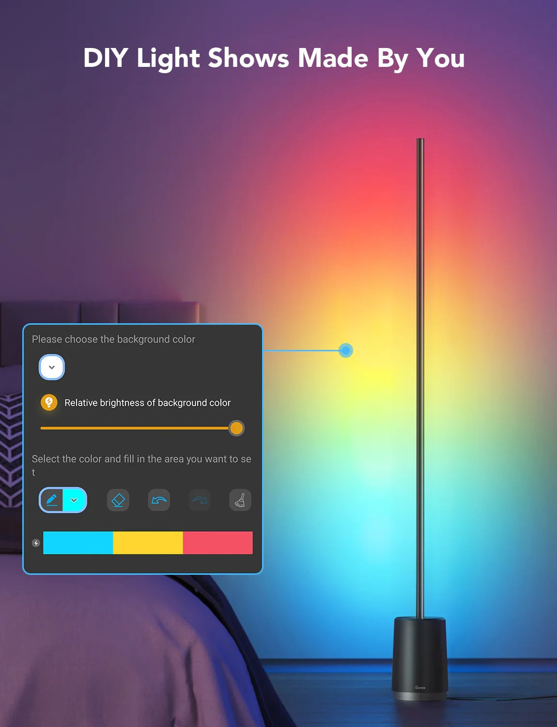 Govee H6072 RGBICWW Lyra Corner Floor Lamp