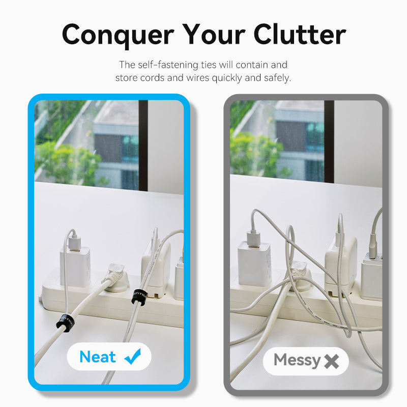 Vention KANB0-10 Cable Organiser Hook & Loop Cable Tie 120mm 10 Pcs