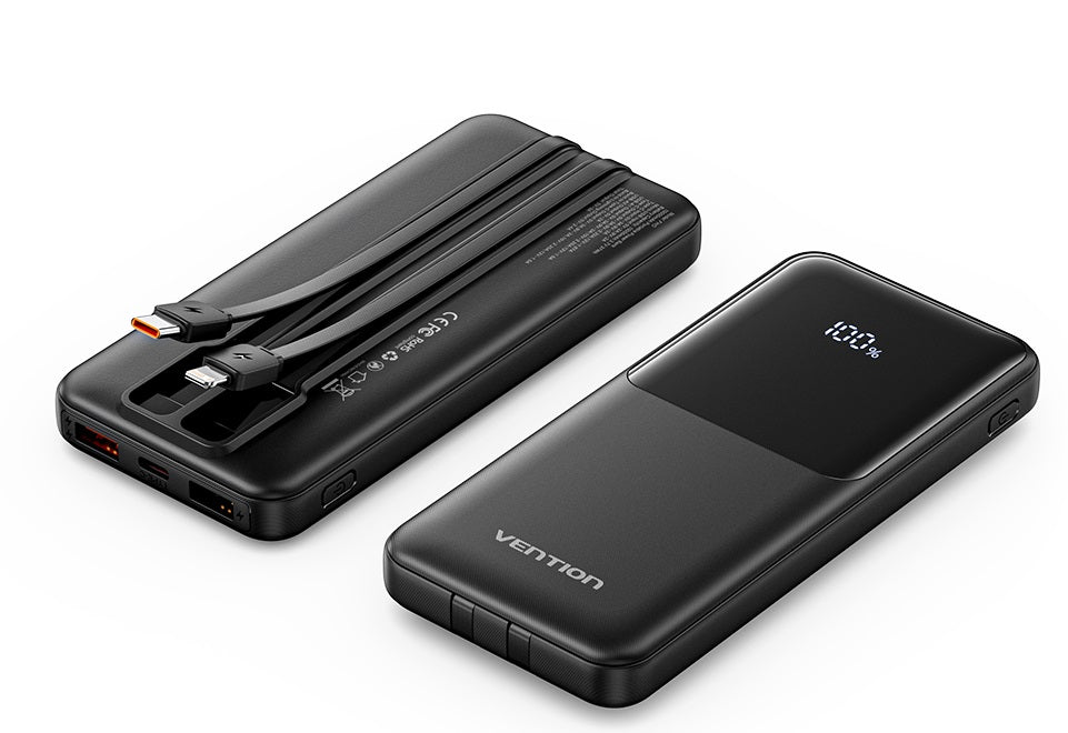 Vention FHOB0 Powerbank 10000mAh 22.5W Built-in USBC+Lighting Black