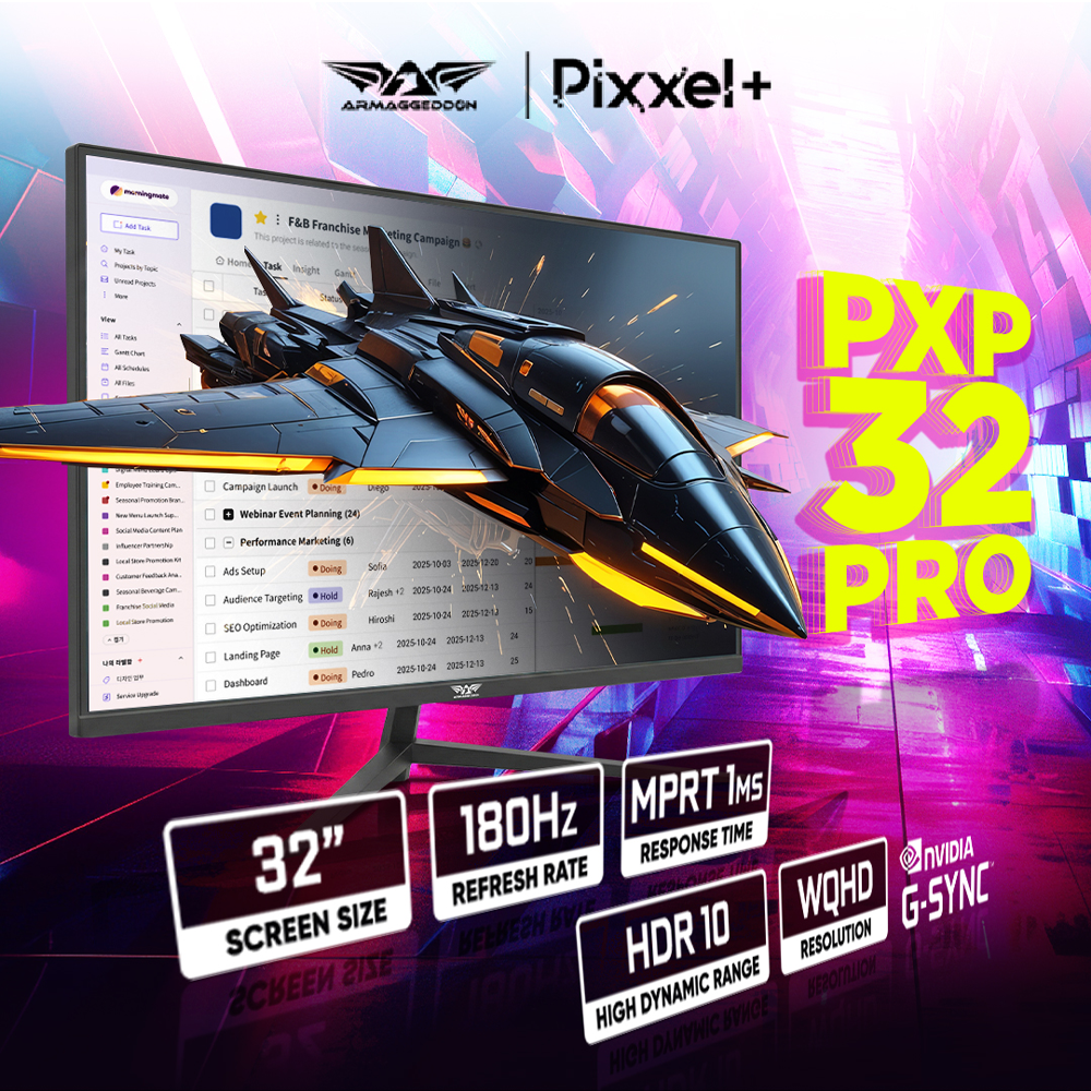 Armaggeddon PXP32Pro  Gaming Monitor 32'' Slim Frame 2K IPS 180Hz 1ms Black
