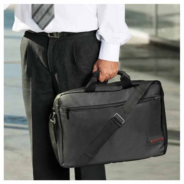 PROMATE, GEAR-MB.BLACK 15.6″ MESSENGER LAPTOP BAG PREMIUM LIGHTWEIGHT W/FRONT STORAGE ZIPPER