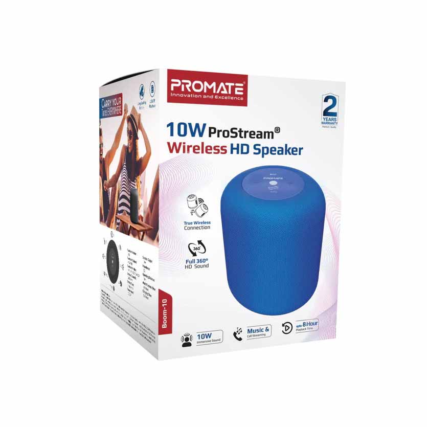 PROMATE BOOM-10.BLUE 10W SPEAKER WIRELESS HD PROSTREAM