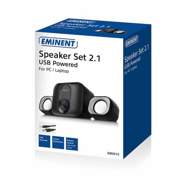 EMINENT EM3515 SPEAKERS 2.1 2*3W+5W SUBWOOFER RMS USB POWERED
