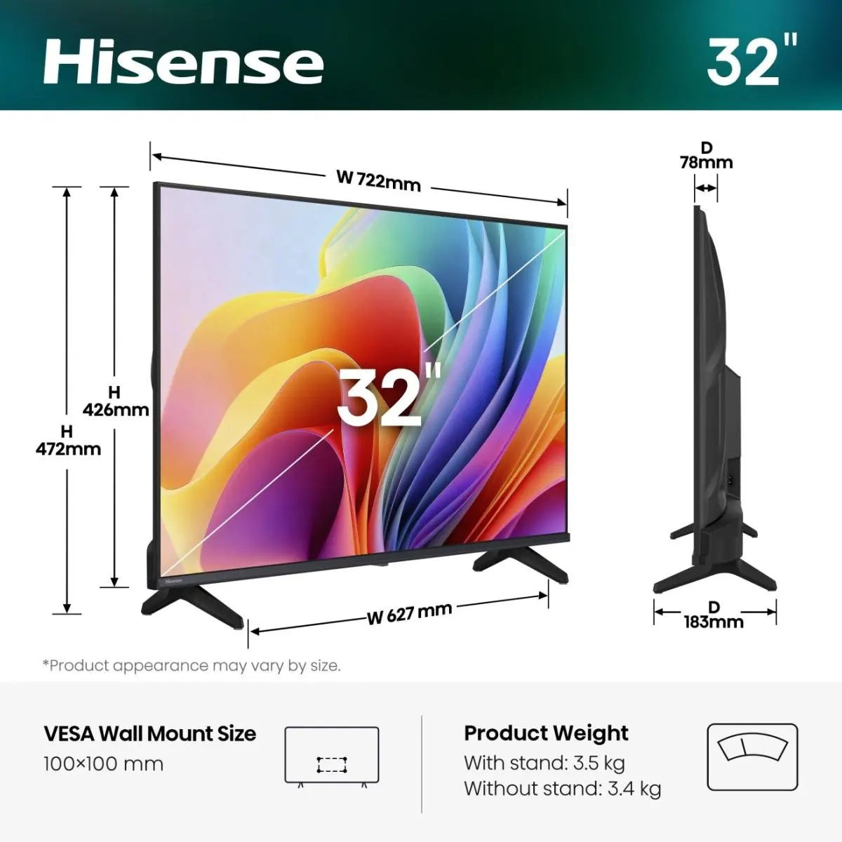 Hisense 32A4S 32'' HD Smart LED TV