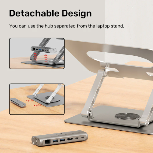 Unitek Laptop Stand with USB Hub 4K30Hz HDMI + FE Lan + PD100W D1109B