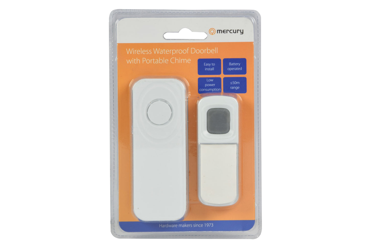 Mercury 350.295UK Wireless W/Proof Doorbell with Portable Chime