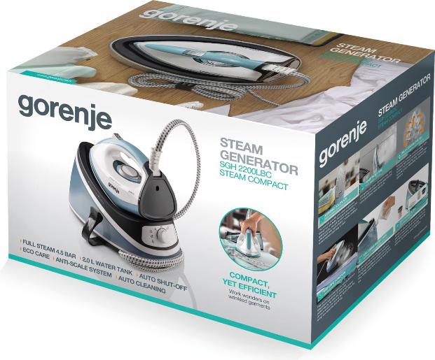 Gorenje Iron Steam Generator 2200W 4.5 BAR 2L Water Tank SGH2200LBC