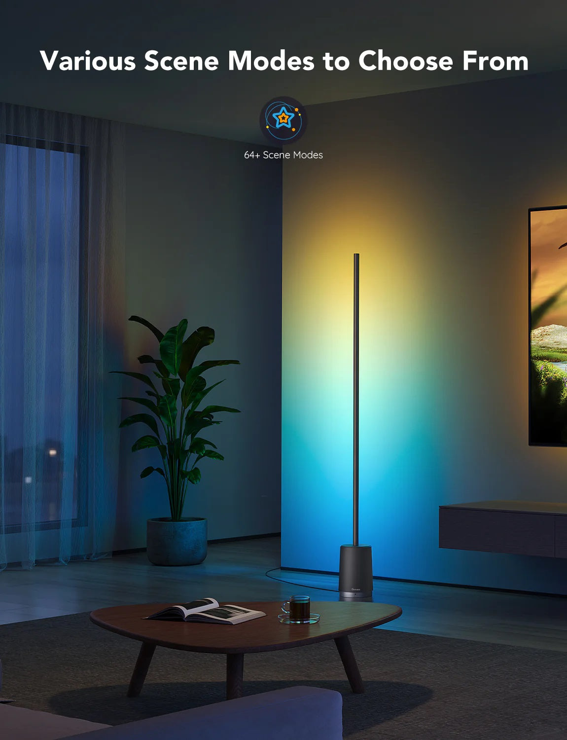 Govee H6072 RGBICWW Lyra Corner Floor Lamp