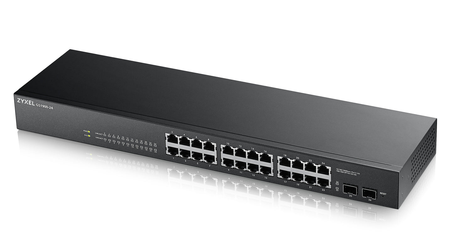 Zyxel Switch Gigabit Ethernet Managed 24-Port + 2SFP GS1900-24
