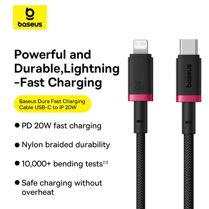 Baseus Cable Lightning to USB-C Dura Series Braided 1.0m Black
