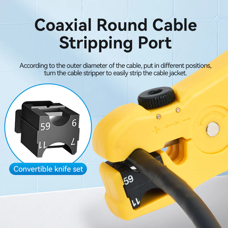Vention Coaxial Cable Stripper Tool KEBY0 Yellow