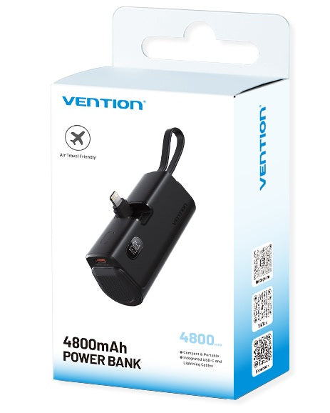 Vention FHRB0 Powerbank 4800mAh 22.5W Foldable Lightning Black